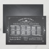 Land-Tafel GRILLEN Proben-Abendessen-Einladung Einladung (Vorne/Hinten)