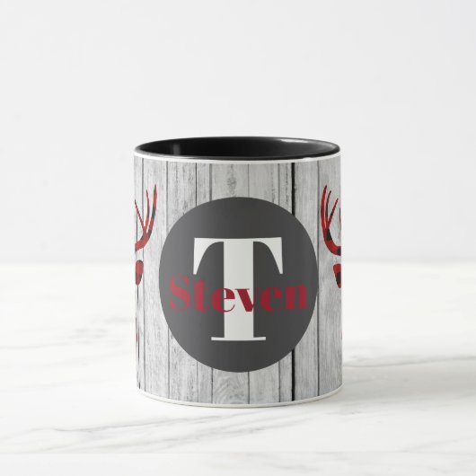 Land-Tasse Monogramm der Holzfällerrotwild Tasse (Zentrum)