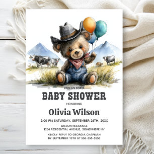 Land-Teddybär-Baby-Shower-Einladung Einladung