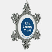 Land Thang Schneeflocken Zinn-Ornament (Links)