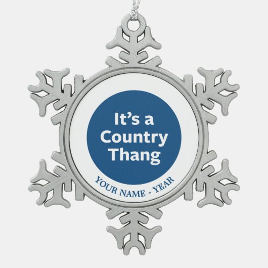 Land Thang Schneeflocken Zinn-Ornament (Vorderseite)