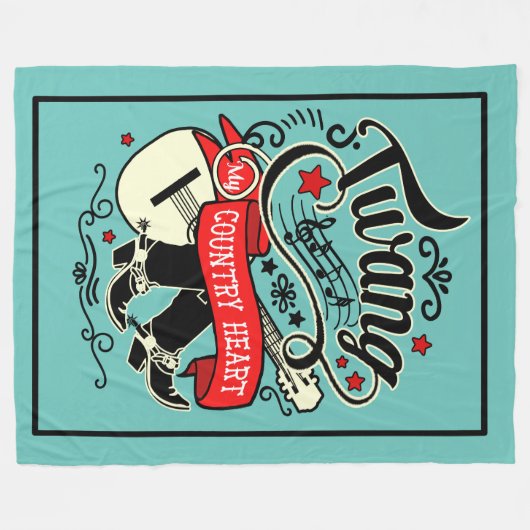 Land Twang Red/Black ID464 Fleecedecke (Vorderseite (Horizontal))