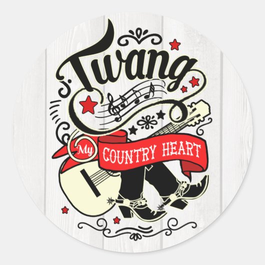 Land Twang Red/Black ID464 Runder Aufkleber (Vorderseite)