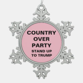 Land um Party steht auf Trump-Schneeflocke Schneeflocken Zinn-Ornament