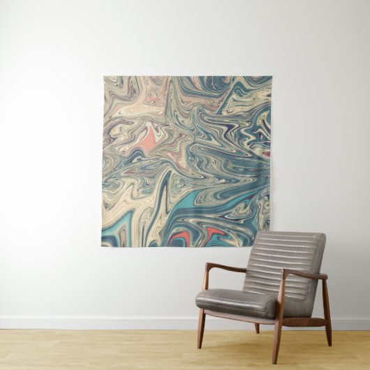 Land- und Flussgemälde | Beste farbige abstrakt Wandteppich (Beispiel (Horizontal))