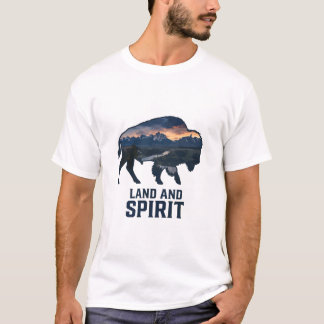 Land und Geist Büffel Silhouette  T-Shirt