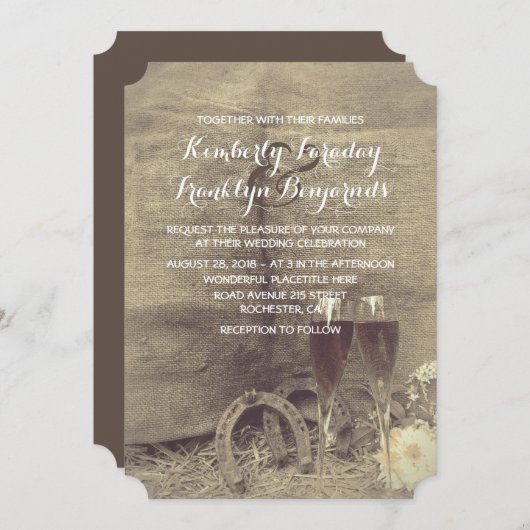 Land und Rustikale Hochzeit Einladung (Vorne/Hinten)