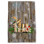 Land und Western Cowboy Boots Weihnachten Mittlere Geschenktüte (Rückseite)