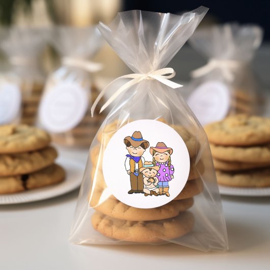 Land und Western Cowboy Runder Aufkleber