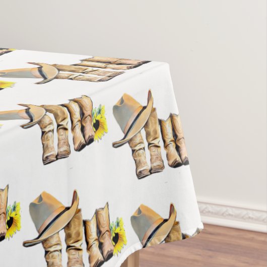 Land und Western Hochzeit Cowboystiefel Tischdecke (Beispiel)