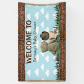 Land und Western Lil Cowboy & Teddy Bear Banner (Vertikal)