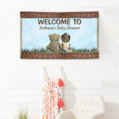 Land und Western Lil Cowboy & Teddy Bear Banner (Insitu)
