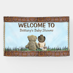 Land und Western Lil Cowboy & Teddy Bear Banner