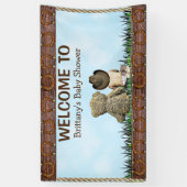 Land und Western Lil Cowboy & Teddy Bear Banner (Vertikal)