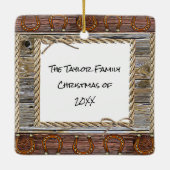 Land und Western Personalisiertes Foto Keramikornament (Rückseite)