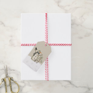 Land-ursprüngliche Schneemann-Geschenk-Umbauten Geschenkanhänger