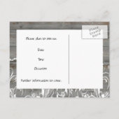 Land verblasst Holz Save the Date Ankündigungspostkarte (Rückseite)