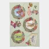 Land-Vieh-Weihnachtsgrüße Geschirrtuch (Vertikal)