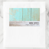 Land Vintag, Türkis Rustikales Holz Rechteckiger Aufkleber (Tasche)