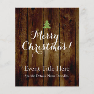 Land Vintage Holzerne Frohe Weihnachten Flyer Zazzle De