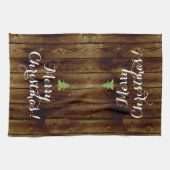 Land-Vintage hölzerne frohe Weihnachten Küchentuch (Horizontal)