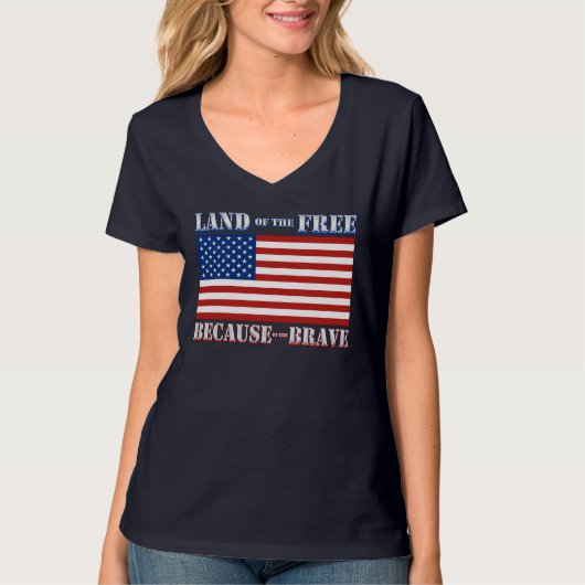 Land vom freien wegen des tapferen T - Shirt (Vorderseite)