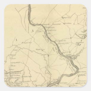 Land von Rariton Fluss in Ostjersey Quadratischer Aufkleber