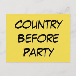 "Land vor Party" Links politische Botschaft Einladungspostkarte