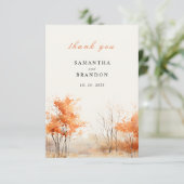 Land. Wald in Herbstfarben Hochzeit Danke (Stehend Vorderseite)