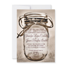 Land-Weckglas-rustikale Hochzeits-Einladungen