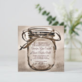 Land-Weckglas-rustikale quadratische Einladung (Stehend Vorderseite)
