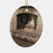 Land-Weihnachten an der Kabinen-Verzierung Keramikornament (Rechts)