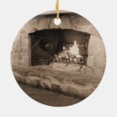 Land-Weihnachten an der Kabinen-Verzierung Keramikornament (Hinten)