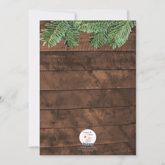 Land Weihnachten Barnwood & Pine Foto Card (Rückseite)