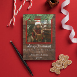 Land Weihnachten Barnwood & Pine Foto Card