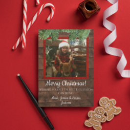 Land Weihnachten Barnwood & Pine Foto Card Einladung