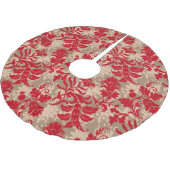 Land Weihnachten Rotbraun rustikale Blumenmuster Polyester Weihnachtsbaumdecke (Schrägansicht)