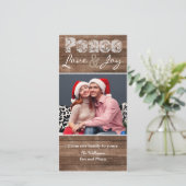 Land Weihnachten Rustikale Hochzeitsfotokarte (Stehend Vorderseite)