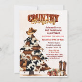 Land Weihnachten Western Einladung (Vorderseite)