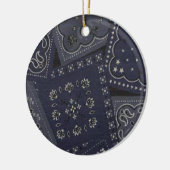 Land-WeihnachtsblauBandana Keramikornament (Links)
