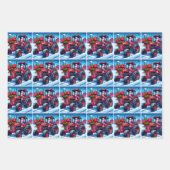 Land Weihnachtsmann Traktor und Fütternd Kühe Geschenkpapier Set (Vorderseite 2)