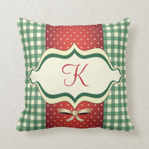 Land-Weihnachtsmit Monogramm Kissen