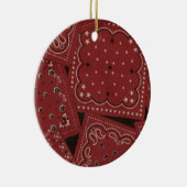 Land-WeihnachtsrotBandana Keramikornament (Rechts)