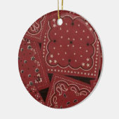 Land-WeihnachtsrotBandana Keramikornament (Links)