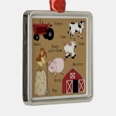 Land-Weihnachtsvieh Ornament Aus Metall (Rechts)