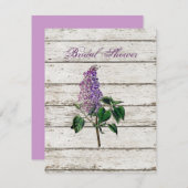 Land weiß gekalktes Scheunenholz lila Lila Hochzei Einladung (Vorne/Hinten)