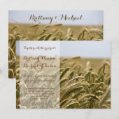 Land-Weizen-Feld-Bauernhof-Hochzeits-Einladung Einladung (Vorne/Hinten)