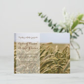 Land-Weizen-Feld-Bauernhof-Hochzeits-Einladung Einladung (Stehend Vorderseite)