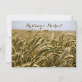 Land-Weizen-Feld-Bauernhof-Hochzeits-Einladung Einladung (Rückseite)