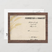 Land Weizengras auf Parcheisenhochzeit RSVP Einladungspostkarte (Vorne/Hinten)